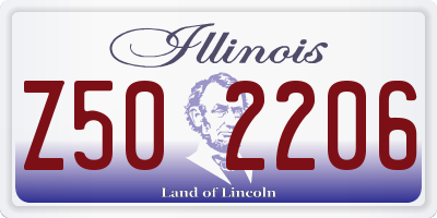 IL license plate Z502206