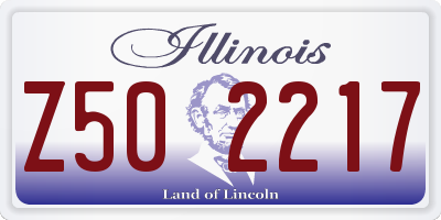 IL license plate Z502217