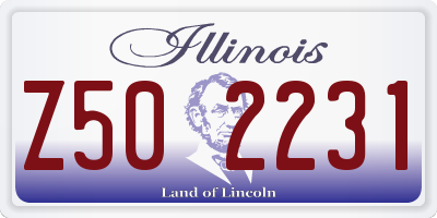 IL license plate Z502231