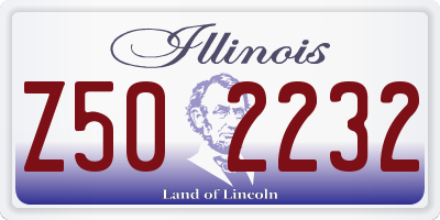 IL license plate Z502232