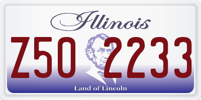 IL license plate Z502233