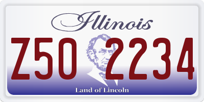 IL license plate Z502234