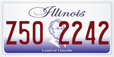 IL license plate Z502242