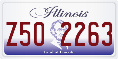 IL license plate Z502263