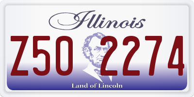 IL license plate Z502274