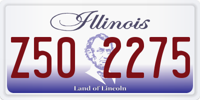 IL license plate Z502275