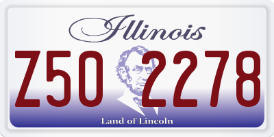 IL license plate Z502278