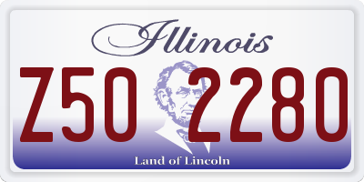 IL license plate Z502280