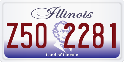 IL license plate Z502281