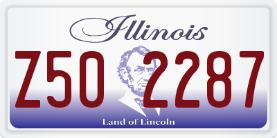 IL license plate Z502287