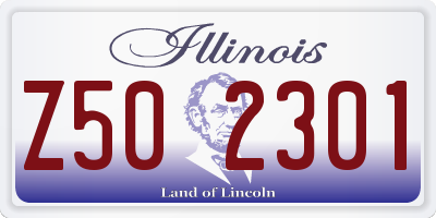 IL license plate Z502301