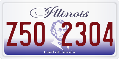 IL license plate Z502304