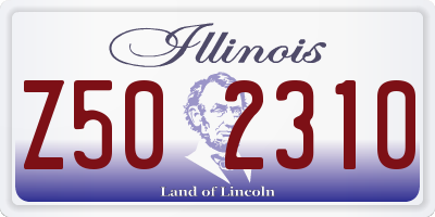 IL license plate Z502310