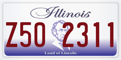 IL license plate Z502311