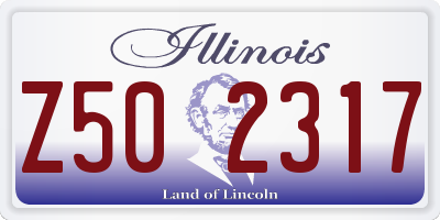 IL license plate Z502317