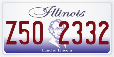 IL license plate Z502332