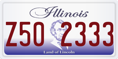 IL license plate Z502333