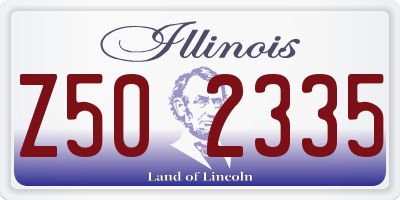 IL license plate Z502335