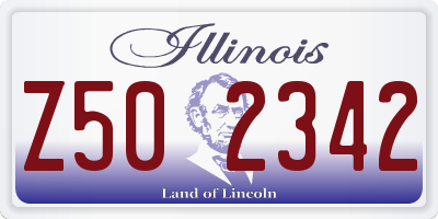 IL license plate Z502342
