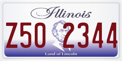 IL license plate Z502344