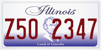 IL license plate Z502347