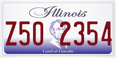 IL license plate Z502354