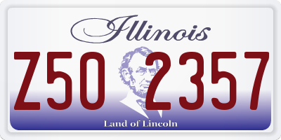 IL license plate Z502357