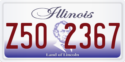 IL license plate Z502367