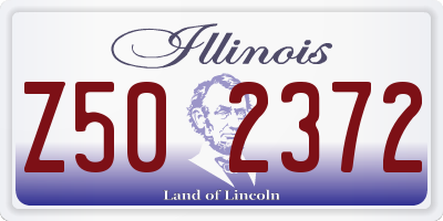 IL license plate Z502372