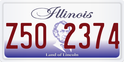 IL license plate Z502374