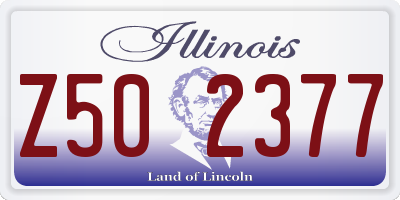 IL license plate Z502377