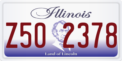 IL license plate Z502378
