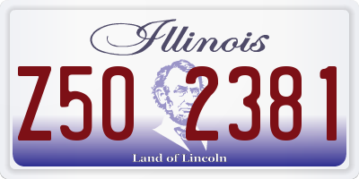 IL license plate Z502381
