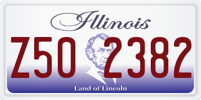 IL license plate Z502382