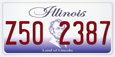 IL license plate Z502387