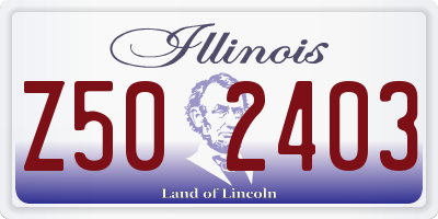 IL license plate Z502403