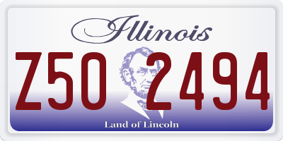 IL license plate Z502494