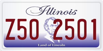 IL license plate Z502501