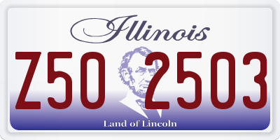 IL license plate Z502503