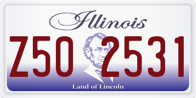 IL license plate Z502531