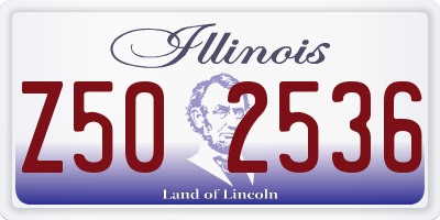 IL license plate Z502536