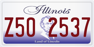 IL license plate Z502537