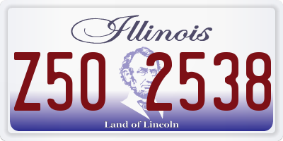 IL license plate Z502538
