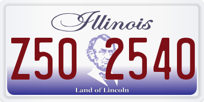 IL license plate Z502540
