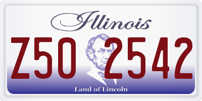 IL license plate Z502542