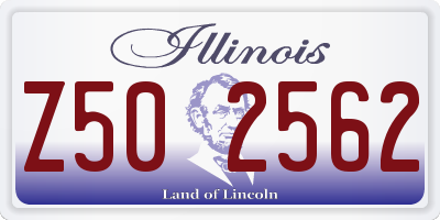 IL license plate Z502562