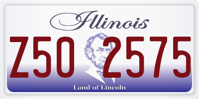 IL license plate Z502575