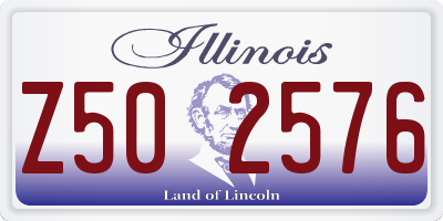 IL license plate Z502576