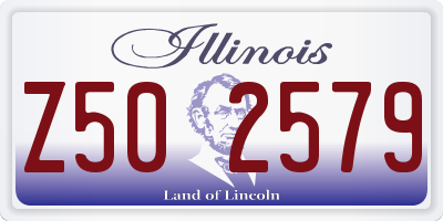 IL license plate Z502579