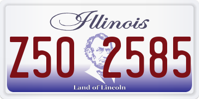 IL license plate Z502585